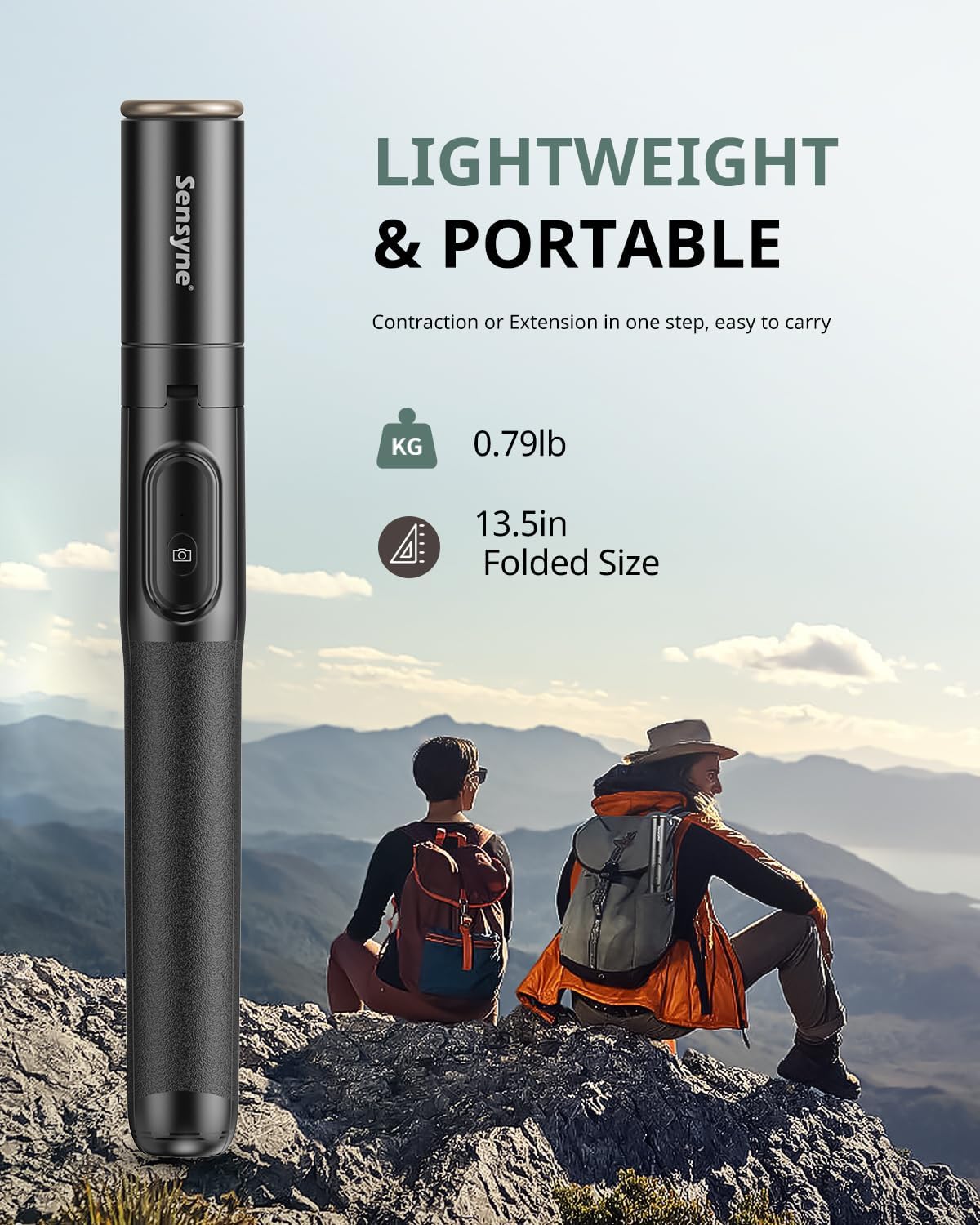 Sensyne 60" Phone Tripod - Selfie Stick, Lightweight All in One Phone Tripod Integrated with Wireless Remote Compatible with All Cell Phones