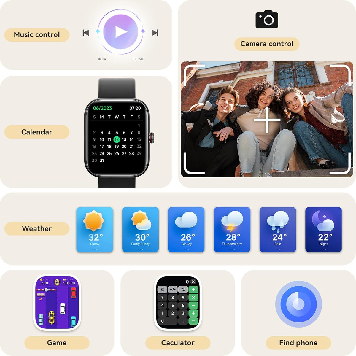Smart Watch for Women Men, Smartwatch for iPhone & Android Bluetooth (Answer/Call) Built-in Alexa, 1.91" HD Fitness Tracker with 105+ Sport Modes
