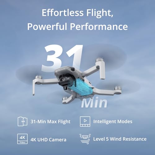 Specta Mini Drone with Camera 4K for Adults, 32800ft FPV Transmission, Easy to Fly, 3 Aixs Gimbal, 31-Min Flight, 4K/30fps