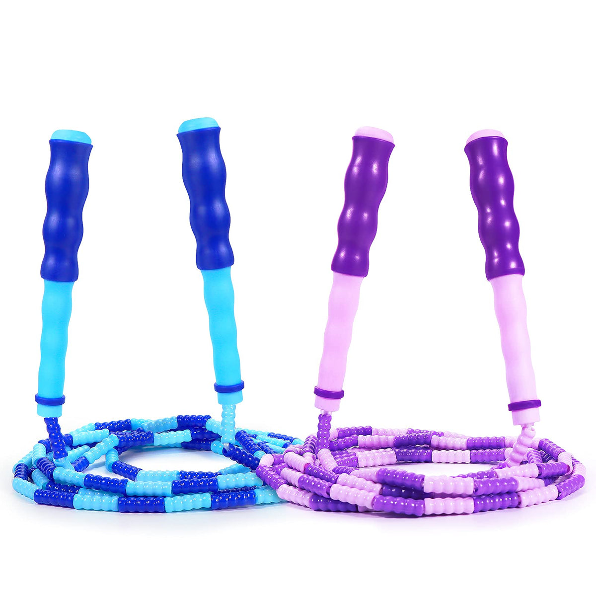 Supertrip Jump Rope Kids-Soft Beaded Skipping Rope Adjustable Tangle-Free Segmented Jumping Rope for Children and Students