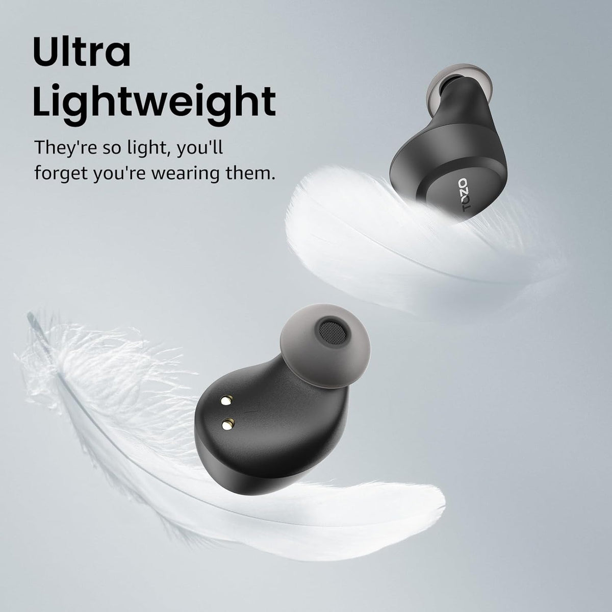 TOZO A1 Wireless Earbuds Bluetooth 5.3 Light Weight in Ear IPX5 Waterproof Headphones 2 Mic for AI Calls, Immersive Premium Sound Bass Headset