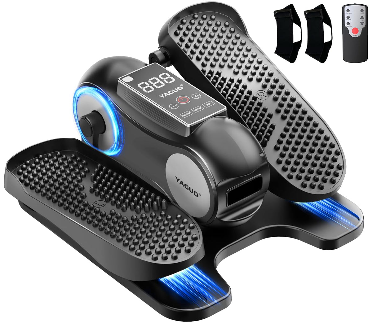 Under Desk Elliptical Machine, Elliptical Leg Exerciser as Seen on TV for Senior with Remote Control, Portable Quiet Electric Seated Pedal (Black)