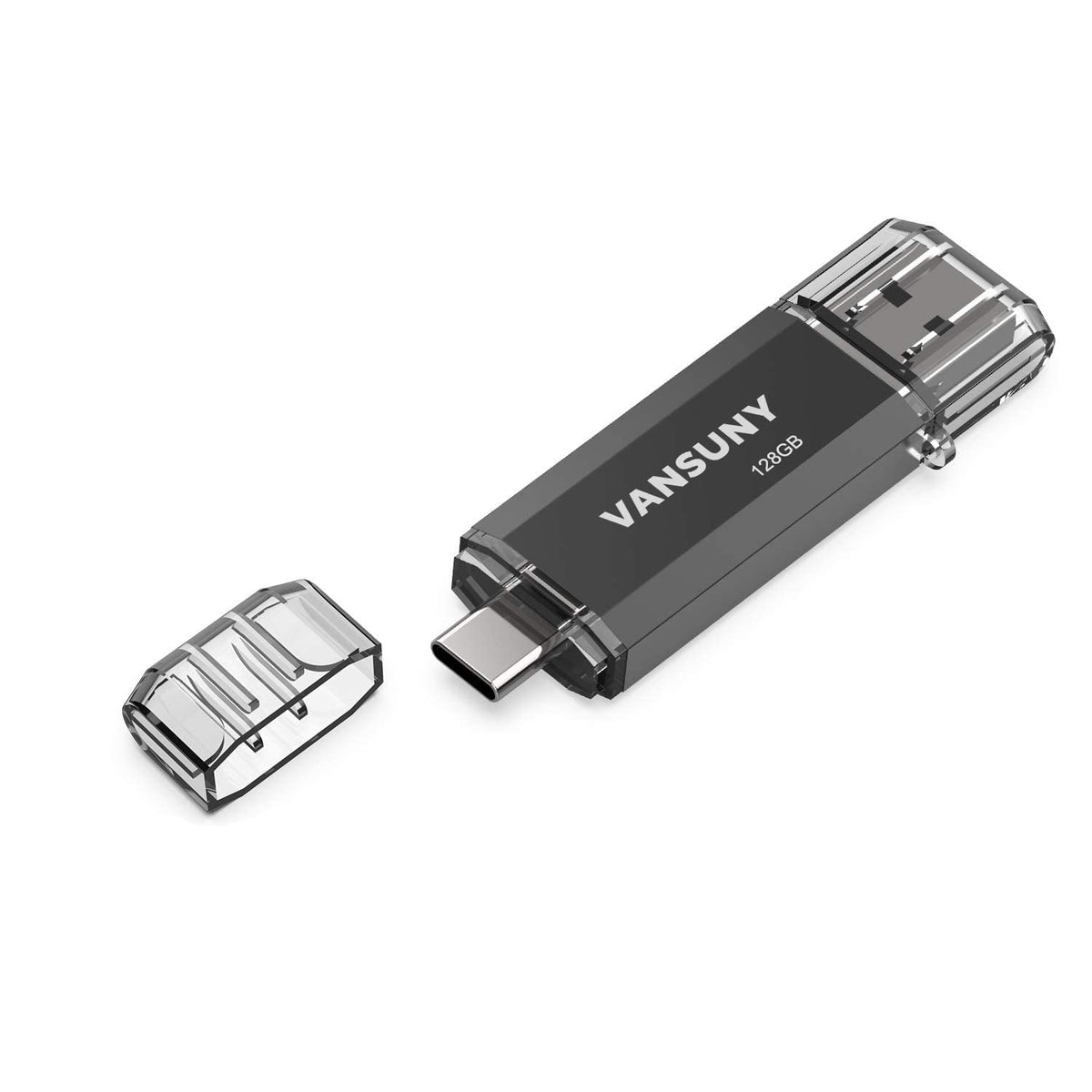 Vansuny 128GB USB C Flash Drive 2 in 1 OTG USB 3.0 + Type C Memory Stick with Keychain Dual Type C Thumb Drive Photo Stick Jump Drive