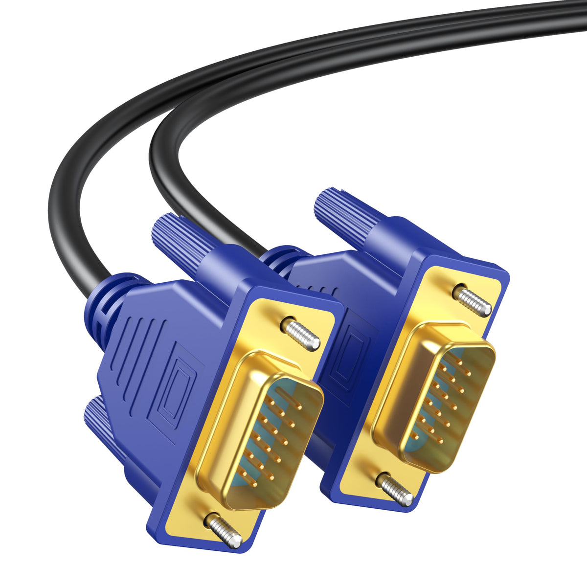 VGA Cable 6 Feet, Gold-Plated Shielded VGA Male to Male Monitor Computer Cable Adapter Cord 15 Pin HD15 1080P@60Hz Full HD High Resolution
