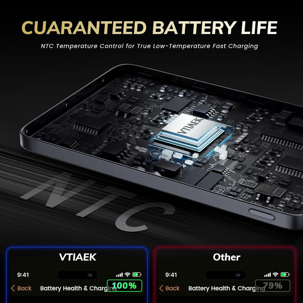 0.3" Ultra Slim, Alloy-Made, Credit Card, Magsafe Portable Charger for iPhone, 5000mAh Fast Charging Magnetic Power Bank