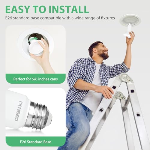 12 Pack BR30 LED Recessed Light Bulb, Dimmable Indoor Flood Light Bulbs CRI80 7W Equivalent 65W 2700K Soft White 650 Lumens