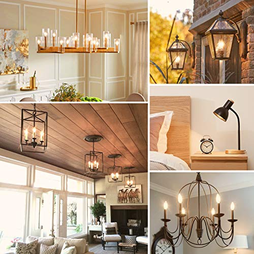 12-Pack Dimmable E12 LED Candelabra Bulbs 60W Equivalent, 2700K Soft Warm White, 600 Lumens B11 Candle Base 6W C35 LED Filament Vintage Light Bulbs