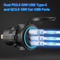 12V USB Outlet Wire USB Charger Multi Port, Dual PD3.0 USB-C and Quick Charge3.0 Car Port Socket with Power Switch