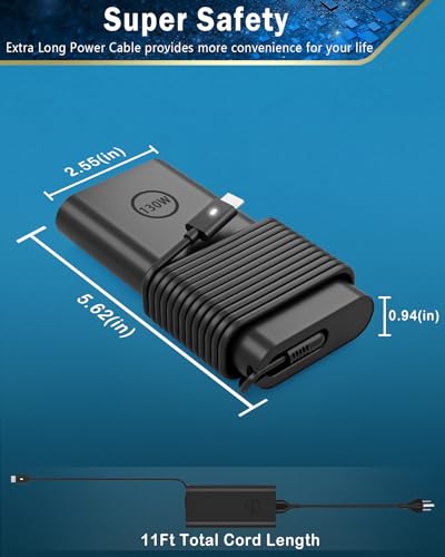 130W USB C Laptop Charger Compatible with Dell Precision 5570 5560 5550 5530 5760 5750 3560 Latitude 7410 7310 7210 9410 9510 5420 5520 5510 XPS 15 17