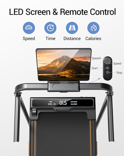 16% Incline Walking Pad Treadmills for Home Small, 4-in-1 Under Desk Treadmill with Handles, Foldable Treadmill with 2.5 HP Quiet Brushless