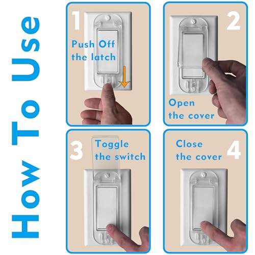 2 Light Switch Guard Cover, Baby Proof Wall Switch Cover Guard for Rocker Light Switch Protects Your Lights or Circuits from Being Accidentally Turned