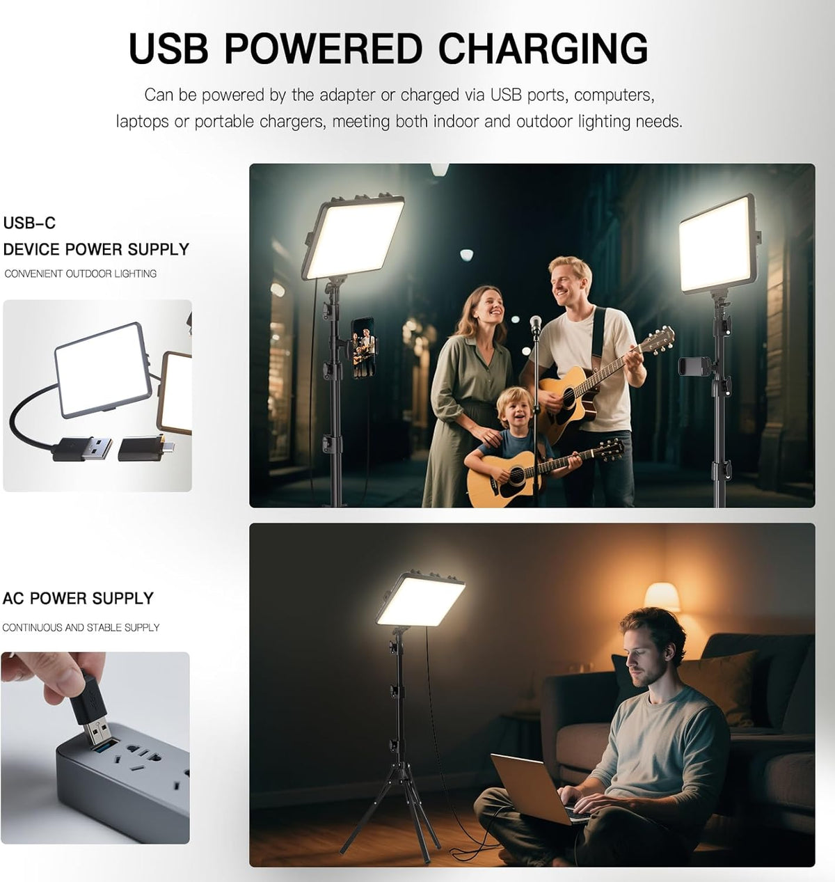 2-Pack LED Video Light Kit, NiceVeedi Studio Light, 2800-6500K Dimmable Photography Lighting Kit with Tripod Stand&Phone Holder, 73" Stream Light