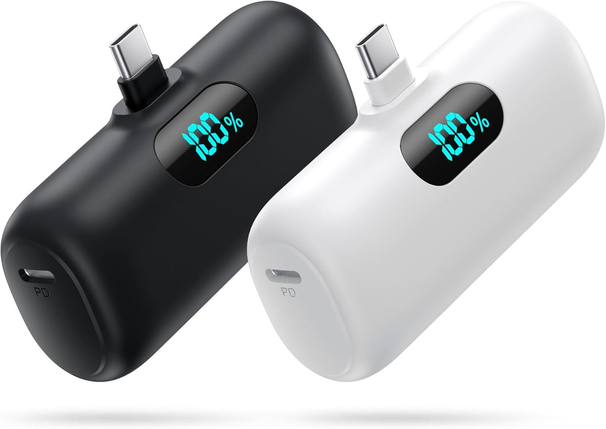 2-Pack, Portable Charger for iPhone 17/16/15, Mini Power Bank 5000mAh PD USB C Portable Phone Charger, Travel Essential Battery Pack