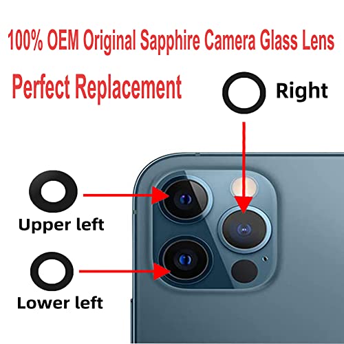 2 Sets LEAFE for iPhone 13 Pro and iPhone 13 Pro Max Camera Lens Replacement, Camera Glass Lens with Pre-Installed Adhesive+Repair Tools