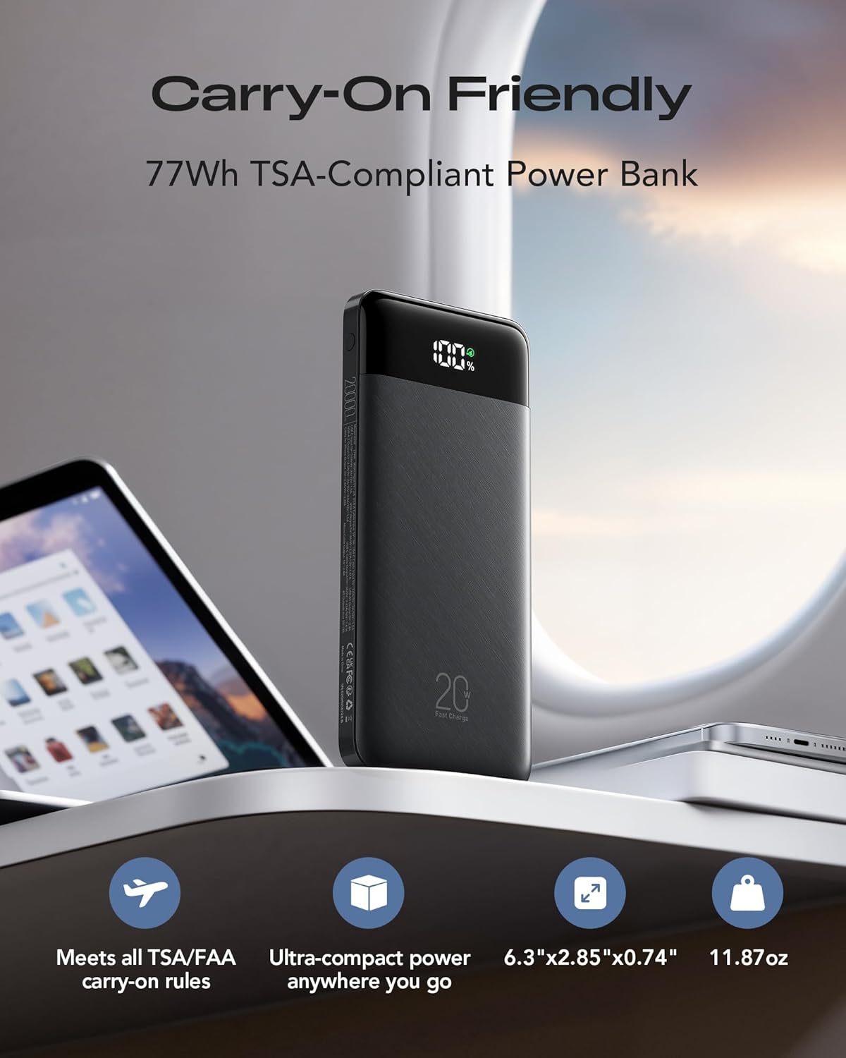 20000mAh Power Bank Fast Charging, Portable Charger with 4 Built-in Cables & 6 Outputs, 20W PD USB C Battery Pack Compatible with iPhone 16/15, Galaxy