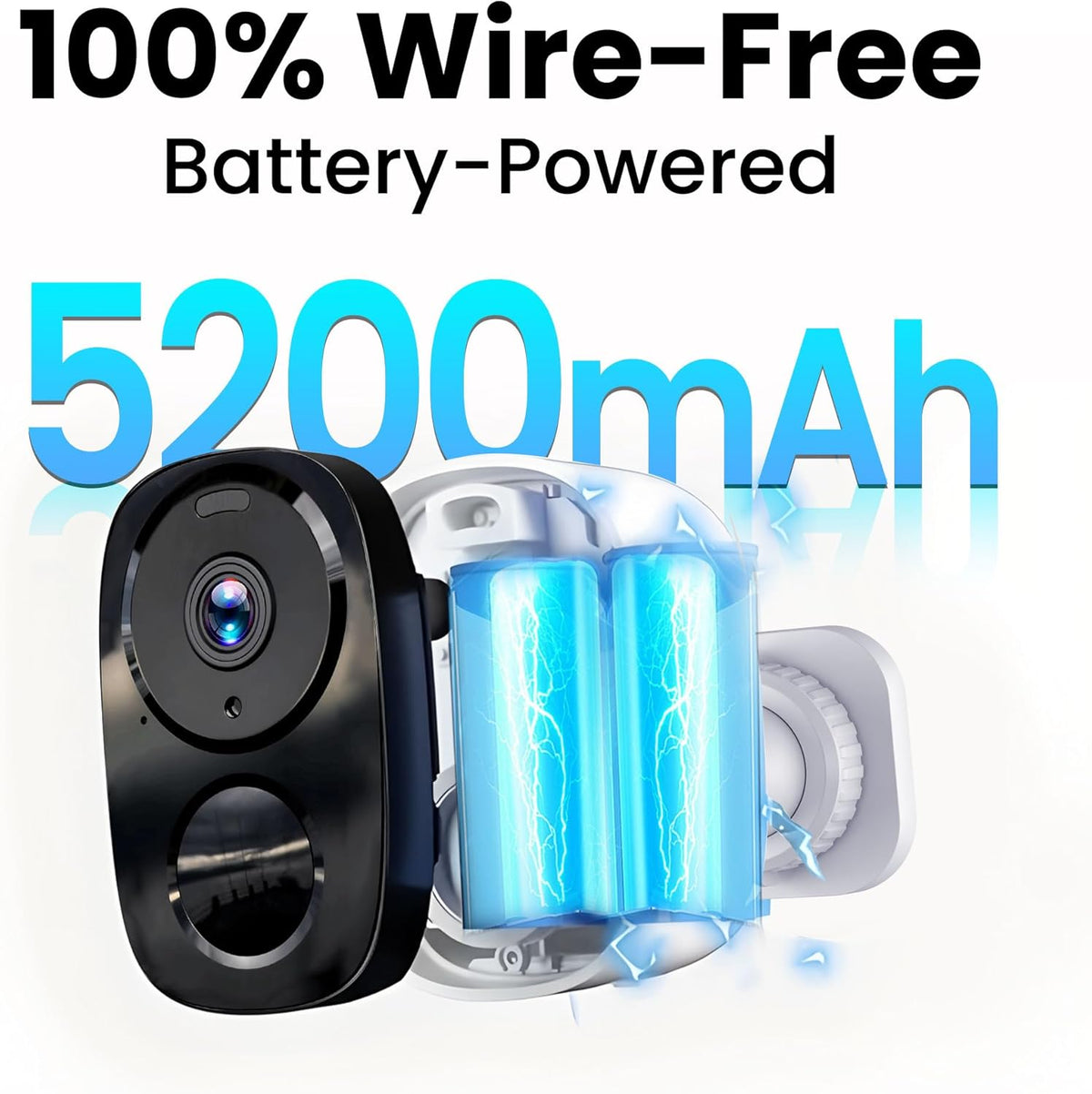 2K Security Cameras Wireless Outdoor, Free Cloud Storage, 1-6 Months Battery Life, Waterproof, 2-Way Talk