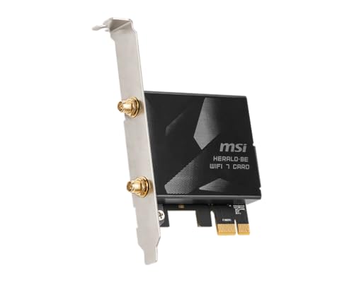 MSI Herald-BE WI-FI 7 MAX (Wi-Fi 7, 802.11BE, Bluetooth 5.4, PCIe, Multi-Link Operation Technology, External Antenna)