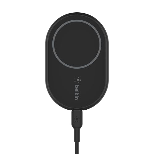 Belkin MagSafe-Compatible Magnetic Wireless Car Charger 10W - Wireless Charger, Magnetic Car Vent Phone Mount for iPhone 17, iPhone 16, 15, & 14 Series, Pixel 10 (Power Supply Included) - Black