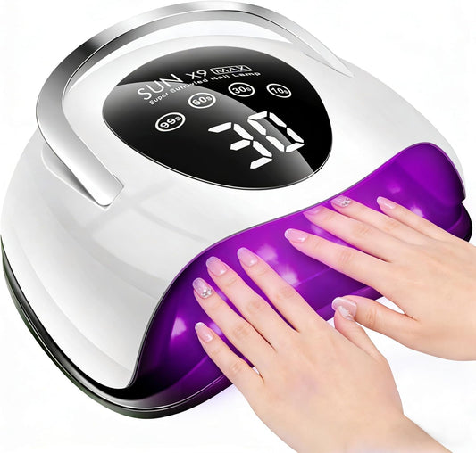 268W UV LED Nail Lamp, UV Light for Gel Nails with 57 Beads, Nail Dryer with 4 Timer Setting & LCD Touch Display, Professional Nail Lamp