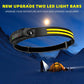 2PCS LED Headlamp Rechargeable - 230° COB Super Bright Head Lights for Forehead, Hard hat Light for Adults, USB C Headband Flashlight for Work, Hiking
