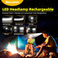 2PCS LED Headlamp Rechargeable - 230° COB Super Bright Head Lights for Forehead, Hard hat Light for Adults, USB C Headband Flashlight for Work, Hiking
