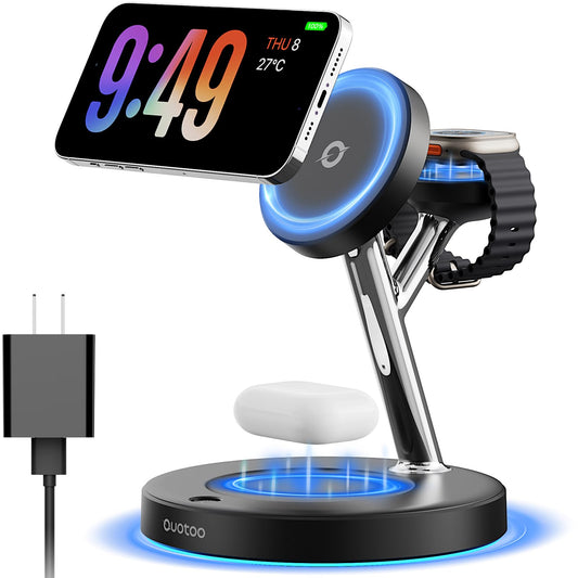 3 in 1 Magnetic Wireless Charger Stand for iPhone, Apple Watch and AirPods