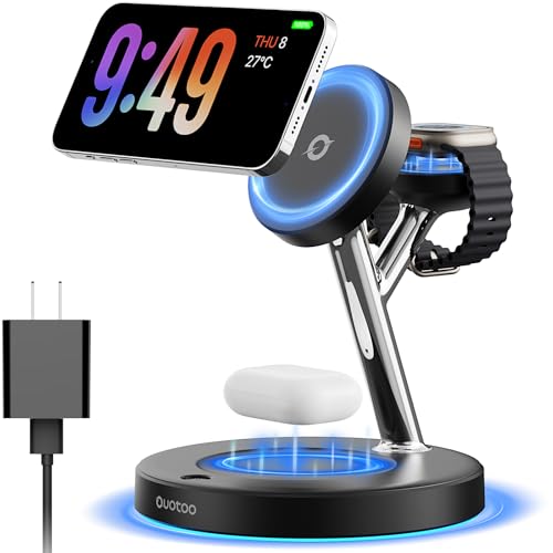 3 in 1 Magnetic Wireless Charger Stand for iPhone, Apple Watch and AirPods