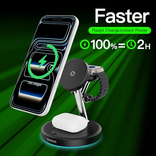 3 in 1 Magnetic Wireless Charger Stand for iPhone, Apple Watch and AirPods