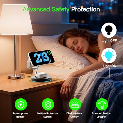 3 in 1 Magnetic Wireless Charger Stand for iPhone, Apple Watch and AirPods