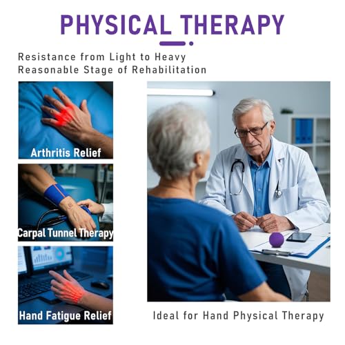 3-Pack Hand Exercise Squeeze Balls for Finger, Wrist & Forearm, Multi-Resistance Grip Strength Trainer for Adults