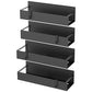 Metal 4 Pack Magnetic Spice Storage Rack Organizer for Refrigerator and Oven, Black Fridge Organizers and Storage