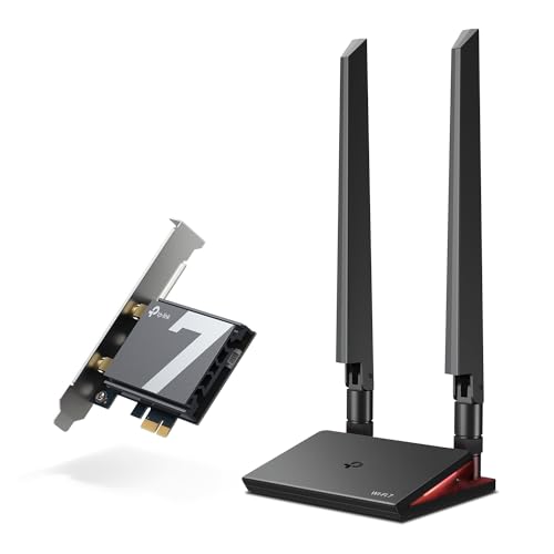 TP-Link WiFi 7 BE9300 PCIe WiFi Card for Desktop PC(Archer TBE550E), Tri-Band Wireless Adapter, Bluetooth 5.4, Multicolor Status LED, Supports AMD/Intel Motherboard, Not Compatible with Windows 10
