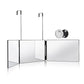 HIEEY 3 Way Mirror for Hair Cutting,360 Trifold Mirror with Height Adjustable Telescoping Hooks,and 5X Magnification,for Makeup, Hair Styling