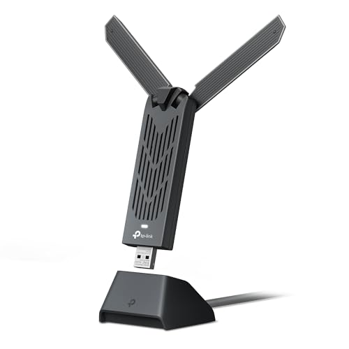 TP-Link BE6200 Tri-Band Wi-Fi 7 Wireless USB 3.0 Adapter Archer TBE401UH | WiFi Adapter for Desktop PC | Supports Windows 11,10 | 2 x High Gain Antennas | 6GHz, 4K-QAM, 160MHz, WPA3 | Secure by Design