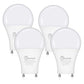 GU24 LED Light Bulb, 5000K Daylight, 9W(100W Equivalent), 800 Lumens, A19 Shape GU 24 LED Bulbs, Twist and Lock GU24 Pin Base with Two Prongs, Non-Dimmable, UL ETL Certificated(4-Pack)