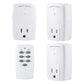 BN-LINK Mini Wireless Remote Control Outlet Switch Power Plug in for Household Appliances, Wireless Remote Light Switch, LED Light Bulbs, White (1 Remote + 3 Outlet) 1250W/10A