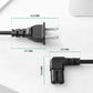 AC 90 Degree Right Angle 2 Prong TV Power Cord Replacement 5ft L Shaped Angled IEC C7 TV Cable for Samsung, LG, TCL, Hisense, Sony, Vizio, Insignia, Sharp, Toshiba