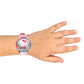 Accutime Sanrio Hello Kitty Girls' Digital LCD Quartz Watch with Pink Strap and Colorful Bezel - Fun LED Light Show - Easy to Read Time for Kids - Fits Wrist 5.5"-8"