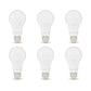 Basics A19 LED Light Bulbs, 100W Equivalent, 15W Energy Efficient, E26 Standard Base, Soft White 2700K, Non-Dimmable, 10,000 Hour Lifetime, 6-Pack