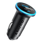 Anker 323 USB-C Car Charger Adapter, 52.5W Cigarette Lighter Charger with 30W PowerIQ 3.0 Fast Charging for iPhone 17/16/15/14/13/12 Series, Galaxy S25/24, Pixel