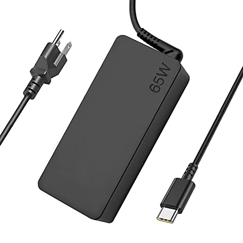 USB-C 65W 45W AC Replacement Charger Compatible with Lenovo ThinkPad T480 T490 T580 ADLX65YDC2A ADLX65YLC2D ADLX65YDC3A ADLX65YDC2D chromebook 2nd Gen S330 65W Laptop Power Supply Adapter Cord