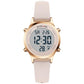 GOLDEN HOUR Waterproof Women's Digital Sports Watches with Silicone Strap, Alarm Calendar Stopwatch Chronograph 32mm Rose Gold Case