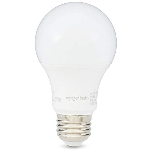 Basics A19 LED Light Bulbs – 60W Equivalent, 9W Energy Efficient, Soft White 2700K, E26 Base, 2-Pack, Non-Dimmable