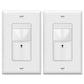TOPGREENER PIR Motion Sensor Light Switch, Occupancy & Vacancy Motion Sensor Switch, 𝐎𝐩𝐞𝐫𝐚𝐛𝐥𝐞 𝐖𝐢𝐭𝐡𝐨𝐮𝐭 𝐆𝐫𝐨𝐮𝐧𝐝 𝐖𝐢𝐫𝐞, No Neutral Wire, Single Pole, TDOS5-HL-W-2PCS, White