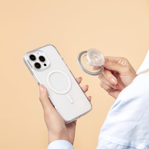 PopSockets Phone Grip for MagSafe, Magnetic Holder, Phone Stand, Clear - Clear Glitter