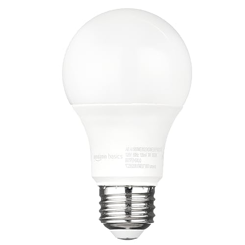 Basics A19 Dusk to Dawn Sensor LED Outdoor Light Bulb, 60W Equivalent, Energy-Efficient 9W, Daylight 5000K, E26 Base, 10,000 Hours, 2 Count (Pack of 1)