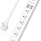 Power Strip 10Ft - Surge Protector with USB, AUOPLUS 6 Outlet and 4 USB Charger, 10Ft Long Extension Cord Flat Plug(1250W/10A/2100J), Wall Mountable Overload Protection for Computer Home Office Dorm
