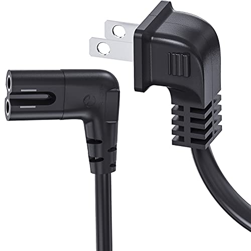 TV Power Cord Compatible with Samsung TV, Ancable 12-Feet 90 Degree Angled 18AWG 2-Prong to L-Shaped C7 Power Cord Compatible with Samsung Philips Toshiba LG Sony Sharp Panasonic Vizio LED T V Sky Box