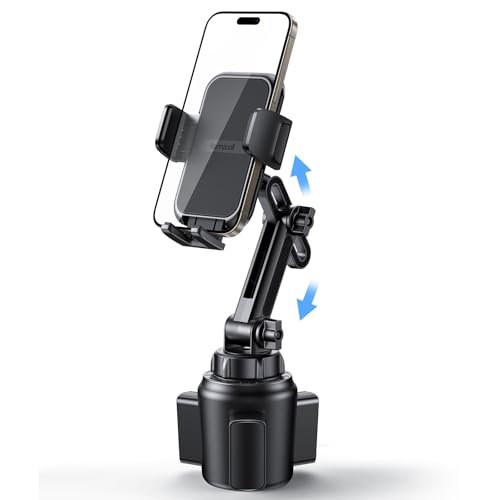 Lamicall Cup Phone Holders for Your Car - [Thick Cases Friendly] Universal Adjustable Cell Phone Car Mount for Truck Golf Cart iPhone 17 16 Galaxy S25 Ultra and All 4"-7" Smartphones