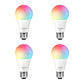 SYLVANIA Wifi LED Smart Light Bulb, 60W Equivalent Full Color and Tunable White A19, Dimmable, Compatible with Alexa and Google Home Only - 4 Pack (75674)